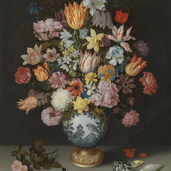 
                
                    Load image into Gallery viewer, Lunch Napkin - Bosschaert - A Still Life of Flowers in a Wan-Li Vase (The National Gallery)
                
            