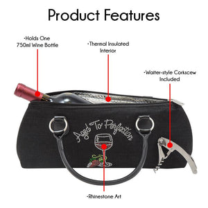 
                
                    Load image into Gallery viewer, Wine Clutch - AGED TO PERFECTION Insulated Single Bottle Wine Tote
                
            