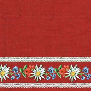 Lunch Napkin - Bavarian Flowers RED