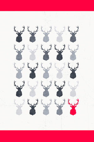 
                
                    Load image into Gallery viewer, Greeting Card (Christmas) - One Red Reindeer
                
            