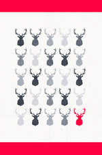 Carte de voeux (Noël) - Un renne rouge