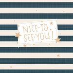 Lunch Napkin - Nice to see you BLACK STRIPES
