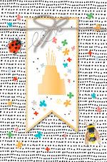 Greeting Card (Birthday) - Golden Birthday Cake