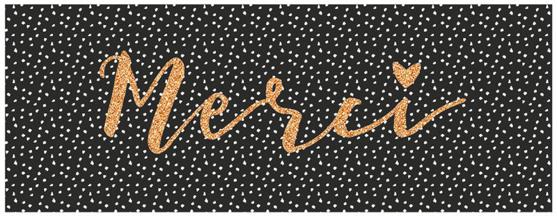 LONG Greeting Card (All Occasions) - Glitter Merci