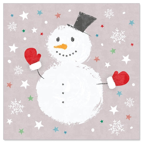 Carte de vœux MINI (Noël) - Bonhomme de neige amical