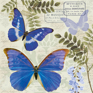
                
                    Load image into Gallery viewer, Cocktail Napkin - Blue Morpho
                
            