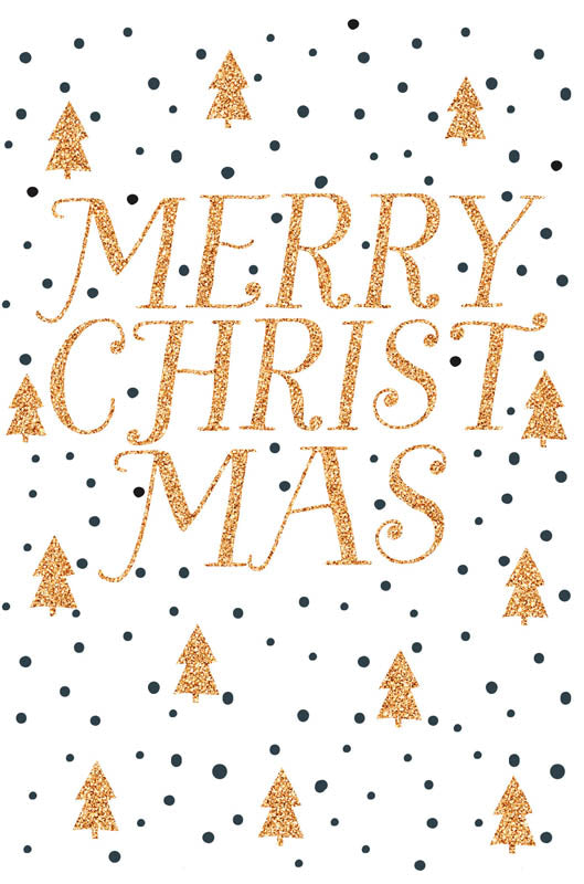 Greeting Card (Christmas) - Merry Christmas Glitter