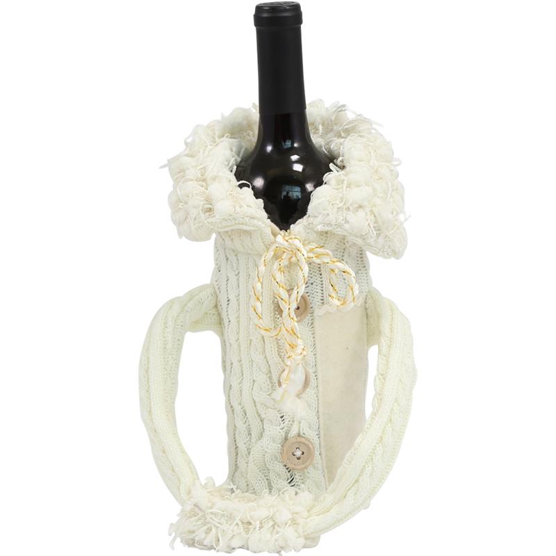 Wine Bottle Covers - Sweater WHITE