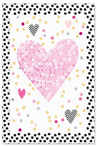 Greeting Card (Love) - 3D Heart in Sequins