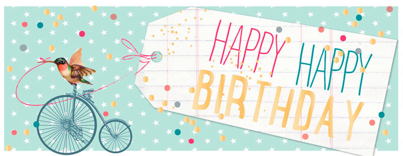 LONG Greeting Card (Birthday) - Happy Birthday Tag