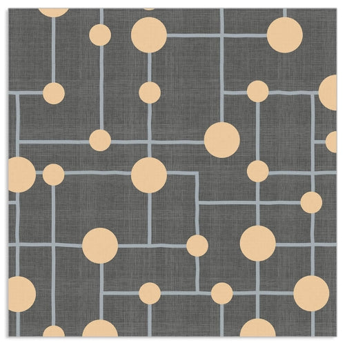 Lunch Napkin - Geo Lines and Dots SLATE GREY