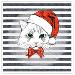 MINI Greeting Card (Christmas) - Kitty in Santa Hat
