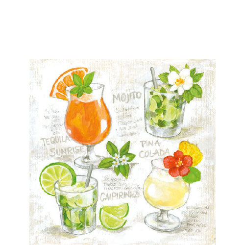 
                
                    Load image into Gallery viewer, Cocktail Napkin - Four Cocktails
                
            
