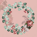 Lunch Napkin - Wreath of Eucalyptus TERRACOTTA / CORAL