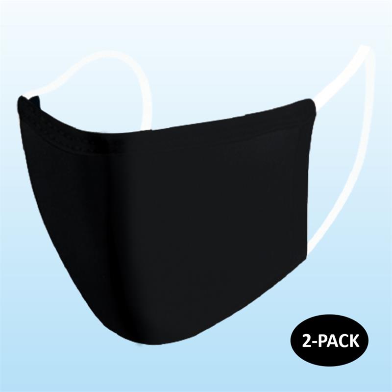 Face Mask - Black (Adult) - 2 PACK