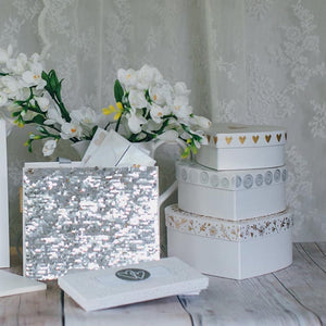 Gift Bag (Sequins) - Square SILVER/GOLD (Small)