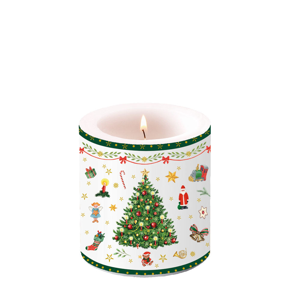 
                
                    Load image into Gallery viewer, Candle SMALL - Christmas Evergreen WHITE
                
            