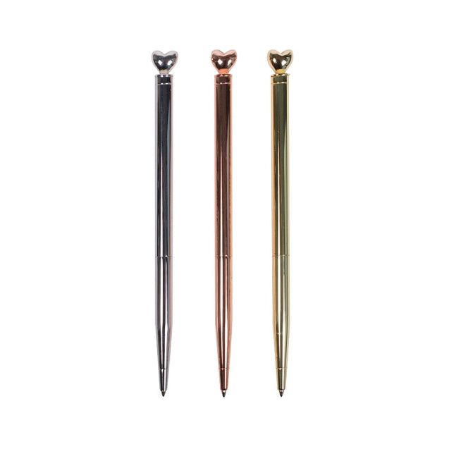 Writing Instrument - Luxury Pen with HEART Accent (ROSE GOLD)