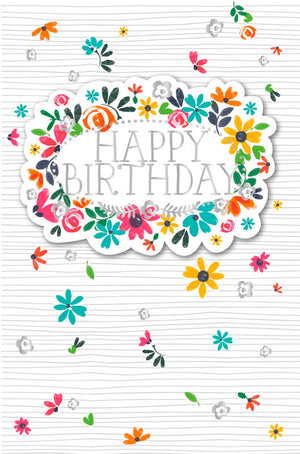 Greeting Card (Birthday) - 3D Spring Floral Birthday