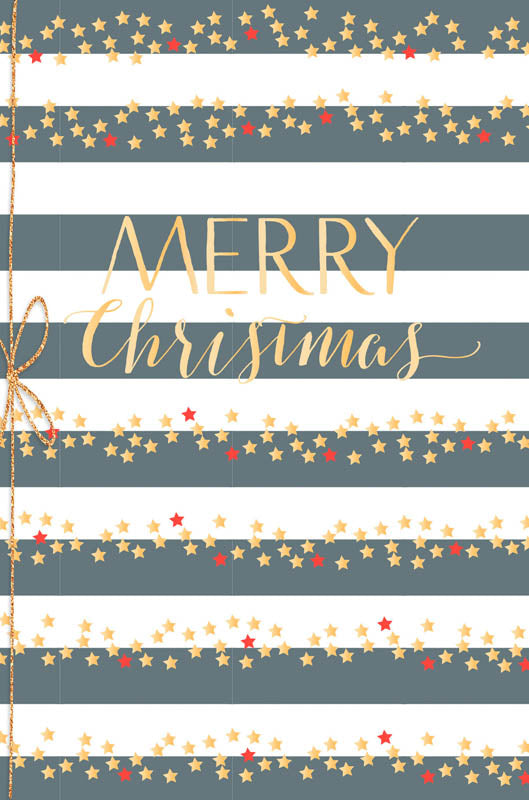 
                
                    Load image into Gallery viewer, Greeting Card (Christmas) - Modern Stripes Christmas with Ribbon
                
            