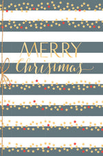 Greeting Card (Christmas) - Modern Stripes Christmas with Ribbon