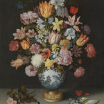 Serviette de table - Bosschaert - Une nature morte de fleurs dans un vase Wan-Li (The National Gallery)