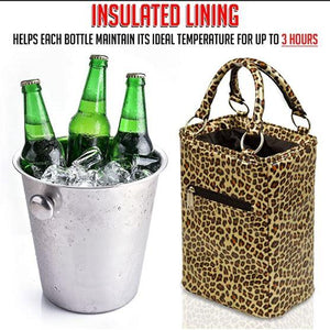 
                
                    Load image into Gallery viewer, BEER BAG - 6 Bottle Insulated Tote Carrier - LEOPARD
                
            