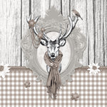 Lunch Napkin - Decorated Deer TAUPE