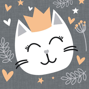 
                
                    Load image into Gallery viewer, Lunch Napkin - Kitty Cat SLATE GREY
                
            