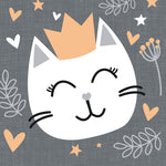 Lunch Napkin - Kitty Cat SLATE GREY