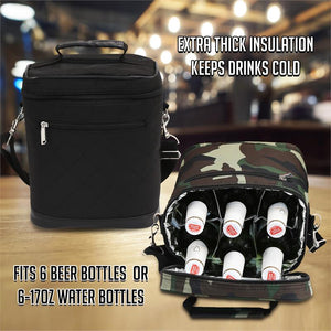 BEER BAG - 6 Bottle Insulated Tote Carrier - BLACK