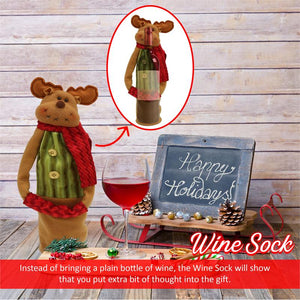 Wine Bottle Covers - Reindeer BROWN NOSE