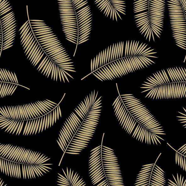 Lunch Napkin - Palm Leaves GOLD/BLACK