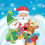 Lunch Napkin - Santa, Snowman & Reindeer