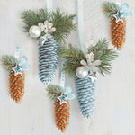 Lunch Napkin - Natural and Blue Spruce Cones