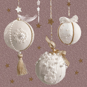 
                
                    Load image into Gallery viewer, Lunch Napkin - Charming Baubles on Dusty Pink
                
            