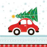 Lunch Napkin - Joyful Xmas Car