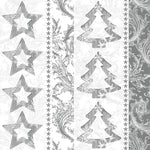Lunch Napkin - Silver Graphic Stars and Trees