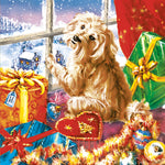 Lunch Napkin - Dog with Christmas Gifts