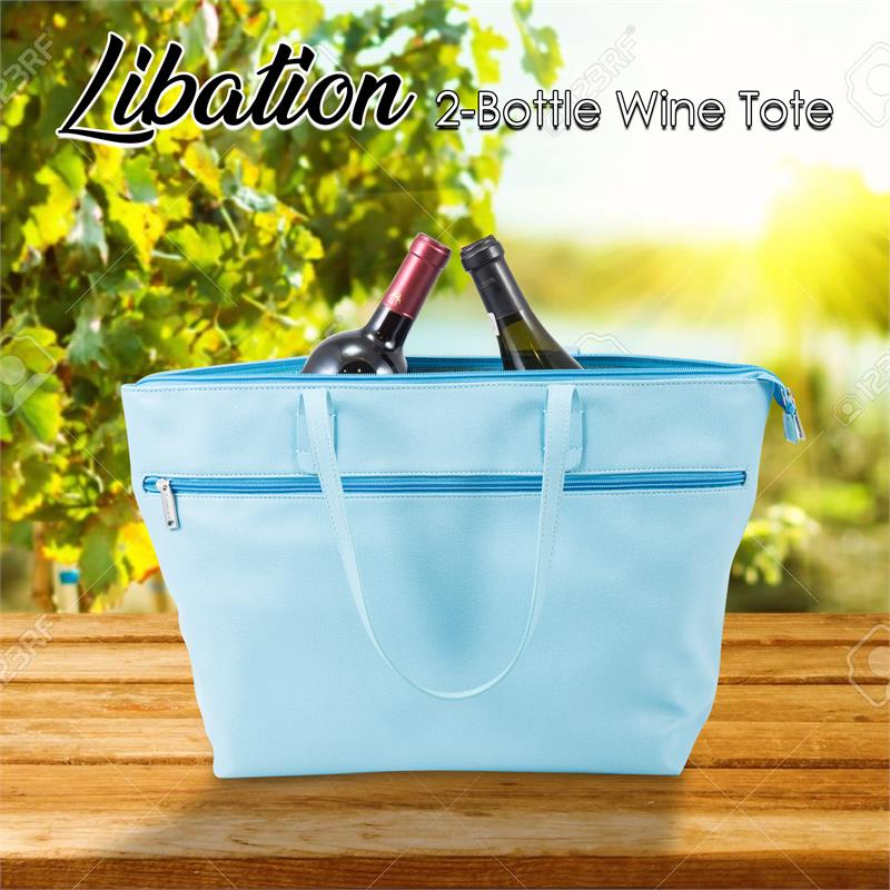 Wine Bag - Beach Tote - BABY BLUE