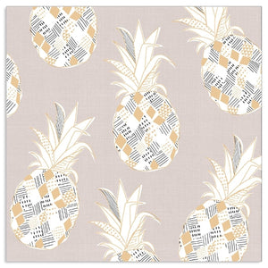 
                
                    Load image into Gallery viewer, Lunch Napkin - Pineapples on TAUPE
                
            