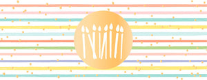 Carte de voeux LONGUE (Anniversaire) - Bougies d'anniversaire