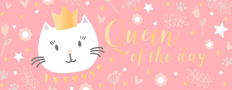 LONG Greeting Card (Baby) - Kitty Cat (Queen of the Day)