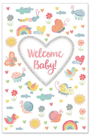 Carte de vœux (bébé) – Bienvenue bébé, c'est le printemps !