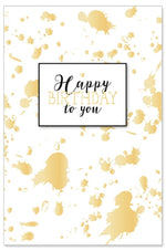 Greeting Card (Birthday) - 3D Gold Splatter