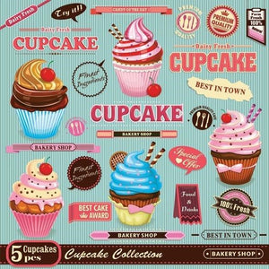 Lunch Napkin - Vintage Cupcake Poster