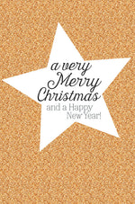 Carte de voeux (Noël) - Joyeux Noël étoile avec paillettes