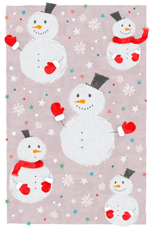 Carte de vœux (Noël) – Bonhommes de neige amusants !