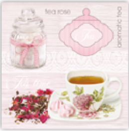 Lunch Napkin - Pink Tea Background