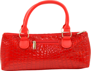 
                
                    Load image into Gallery viewer, Wine Clutch - RED CROC Insulated Single Bottle Wine Tote
                
            